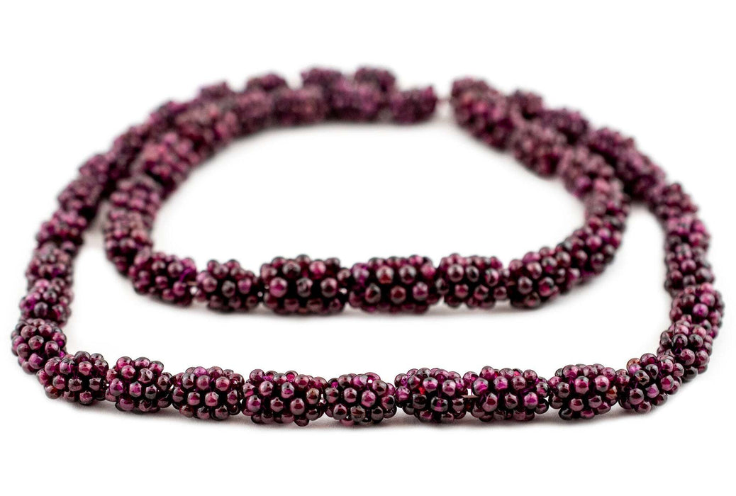 Vintage Garnet Crochet Bead (12x9mm, Single Bead)