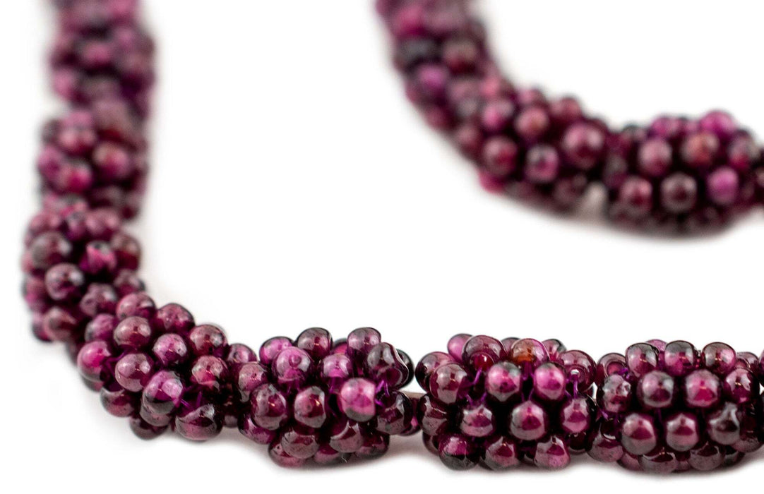 Vintage Garnet Crochet Bead (12x9mm, Single Bead)