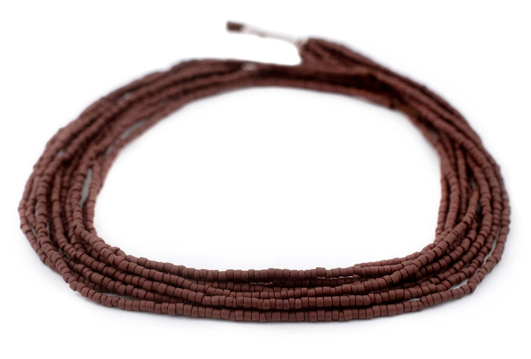 Brick Brown Afghan Tribal Seed Beads (10 Strands)