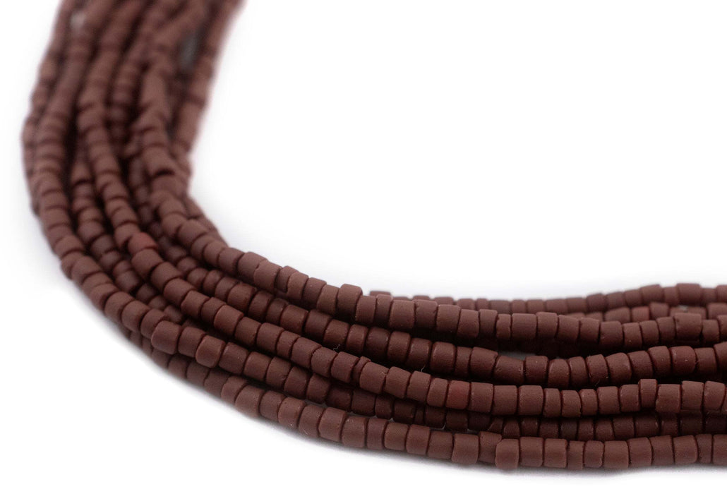 Brick Brown Afghan Tribal Seed Beads (10 Strands)