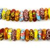 Kumasi Medley Fused Rondelle Recycled Glass Beads (14mm)