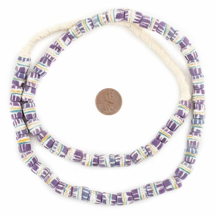 Purple Strawstack Sandcast Beads - The Bead Chest