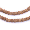 Tan Carved Chevron Bone Mala Beads (6mm)