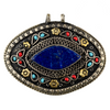 Premium Lapis Inlaid Afghan Silver Pendant (Eye Shape)