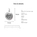 Antiqued silver skull coin charm size and details: 16 x 12 mm pewter, 2.5mm loop hole, made in Europe
