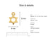 star of david charms size details plated