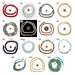 The real strands numbered 1-15, each photographed with a penny for scale: Studio Collection bead sets