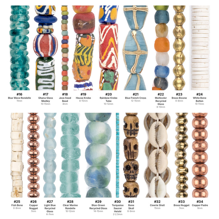 What's included in the Studio Collection bead sets, strands numbered 16-34