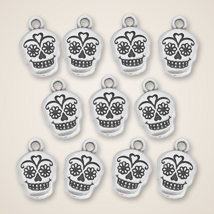 sugar skull charms 01 cluster