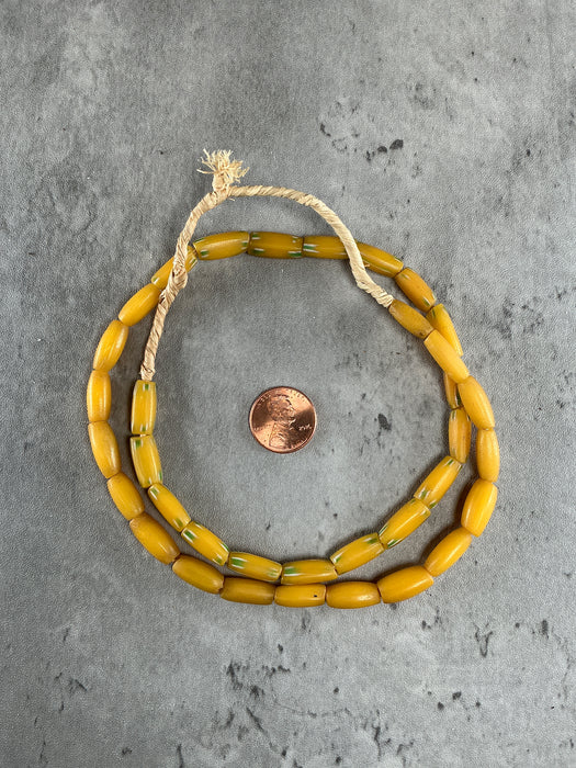 Hidden Gems: Vintage Yellow Venetian Watermelon Chevron Beads