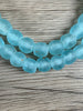 Hidden Gems: Pastel Blue Recycled Glass Beads (14mm)
