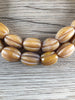 Hidden Gems: Mustard Yellow Striped Java Glass Beads