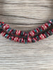 Hidden Gems: Dark Red Inlaid Bone Beads