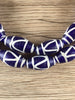 Hidden Gems: Patterned Cobalt Blue Oval Java Glass Beads