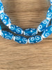 Hidden Gems: Sky Blue Oval Swirl Java Glass Beads