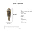 Antiqued brass woven spike charm size and details: 18 x 6 mm pewter, 1.5mm loop hole, made in Europe