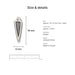 Antiqued silver woven spike charm size and details: 18 x 6 mm pewter, 1.5mm loop hole, made in Europe