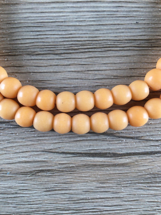 Hidden Gems: Peach Orange Round Vintage Czech Glass Beads