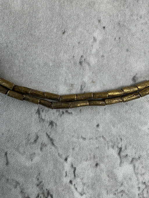 Hidden Gems: Ethiopian Brass Tube Beads   Long Strand