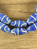 Hidden Gems: Patterned Blue Oval Java Glass Beads