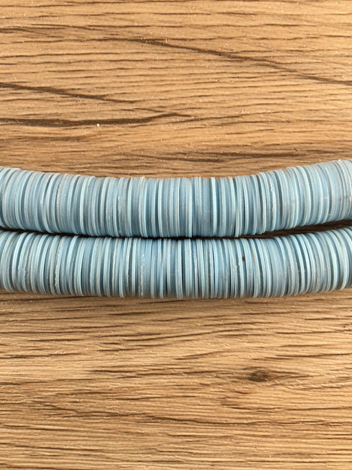 Hidden Gems: Sky Blue Vinyl Heishi Beads