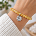 Antiqued silver Leo zodiac charm on a citrine bead bracelet, design idea