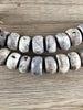 Hidden Gems: Grey Batik Bone Beads Large (Broken Strand)