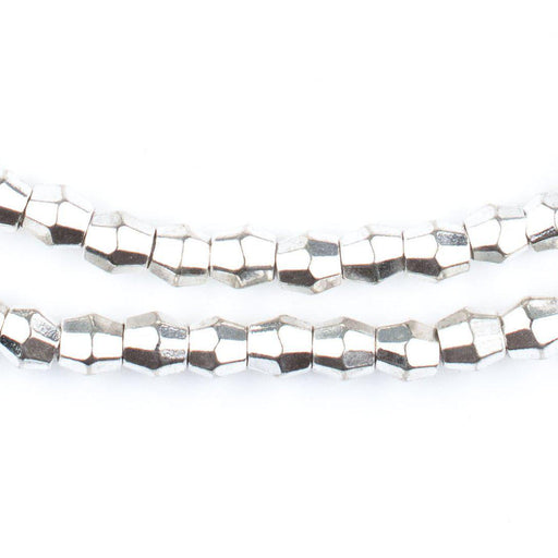 Shiny Silver Faceted Bicone Beads (5mm)