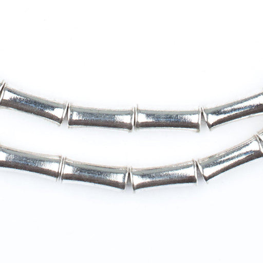 Silver Bamboo-Shaped Beads