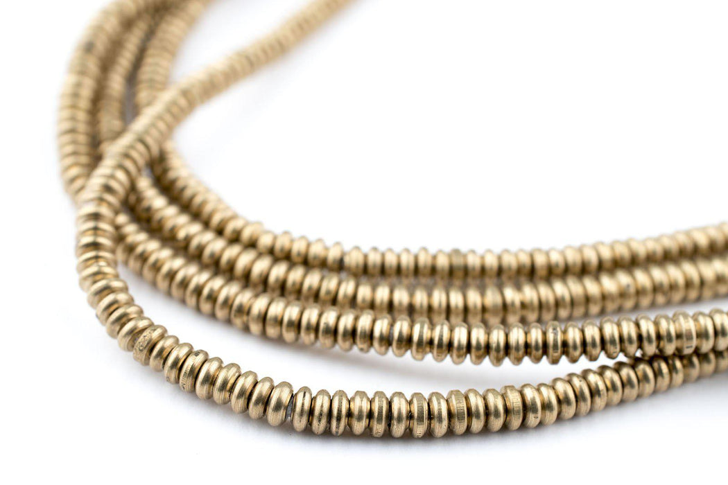 Brass Smooth Heishi Beads (3mm) - The Bead Chest