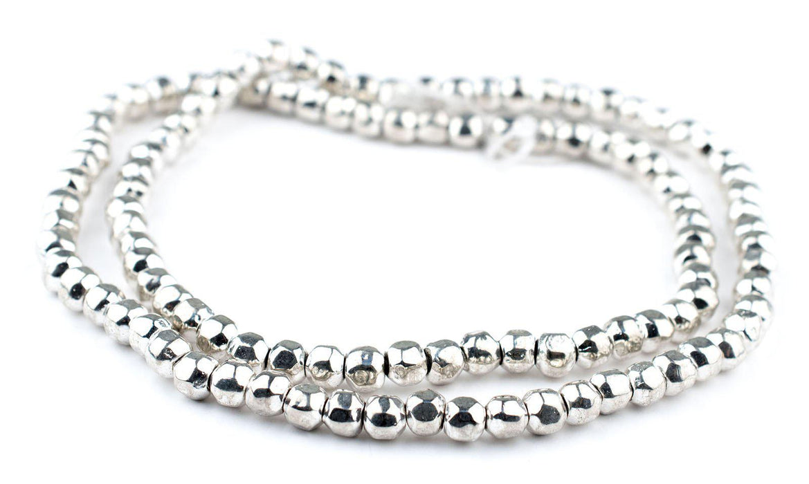 Rounded Shiny Silver Nugget Beads (6mm) - The Bead Chest