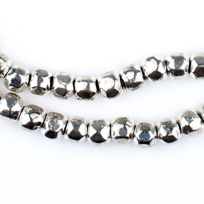 Rounded Shiny Silver Nugget Beads (6mm) - The Bead Chest