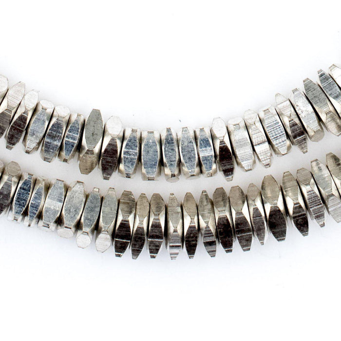 Faceted Silver Square Beads (7mm) - The Bead Chest