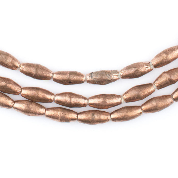 Ethiopian Copper Metal Oval Beads (7x4mm) - The Bead Chest