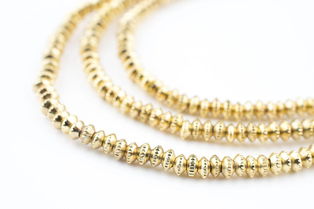 Gold Patterned Heishi Beads (3mm) - The Bead Chest