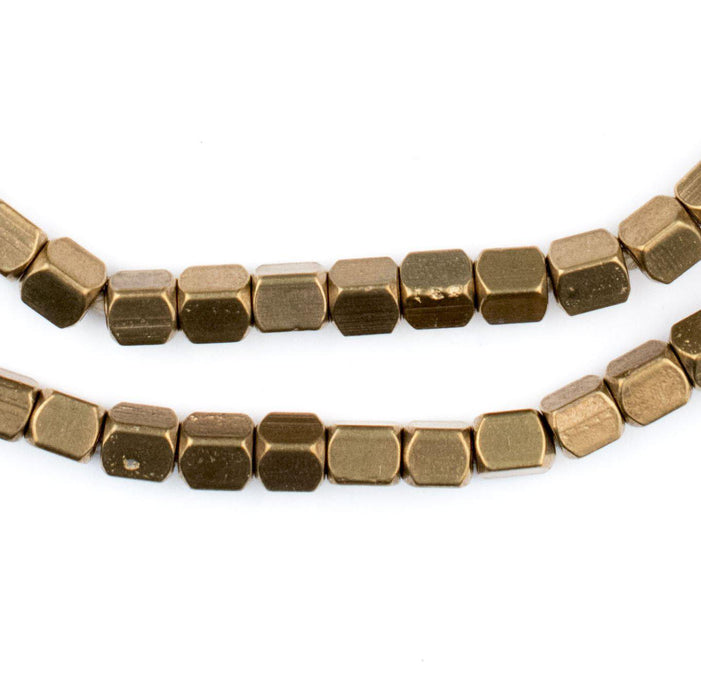 Antiqued Brass Cube Beads (5mm) - The Bead Chest