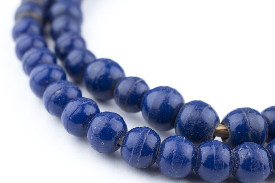 Round Navy Blue Padre Beads (9mm) - The Bead Chest