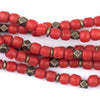 Red Glass and Brass Choker Naga Beaded Necklace
