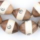 Inlaid Wood and Carved Bone Tanzanian Bicone Beads (30x24mm) - The Bead Chest