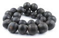 Jumbo Round Inlaid Mali Ebony Wood Beads (30mm) - The Bead Chest