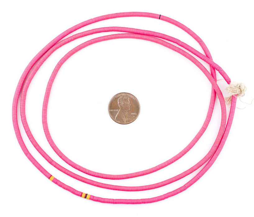 Vintage Pink Phono Record Vinyl Beads (3mm) - The Bead Chest