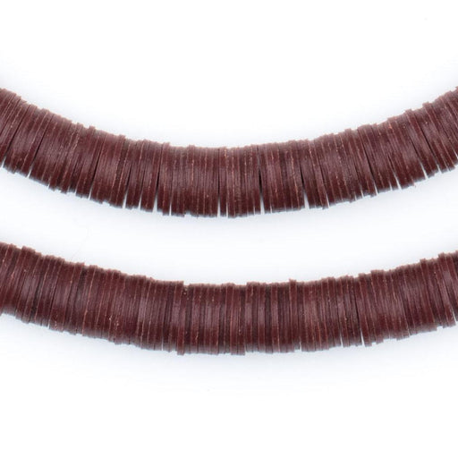 Maroon Phono Record Vinyl Beads (8mm) - The Bead Chest