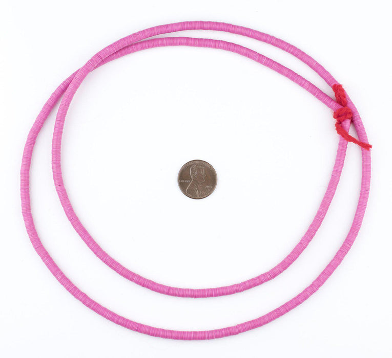 Pink Phono Record Vinyl Beads (4mm) - The Bead Chest