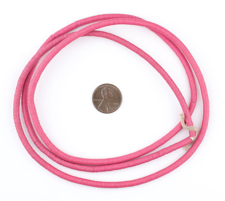 Vintage Pink Phono Record Vinyl Beads (4mm) - The Bead Chest