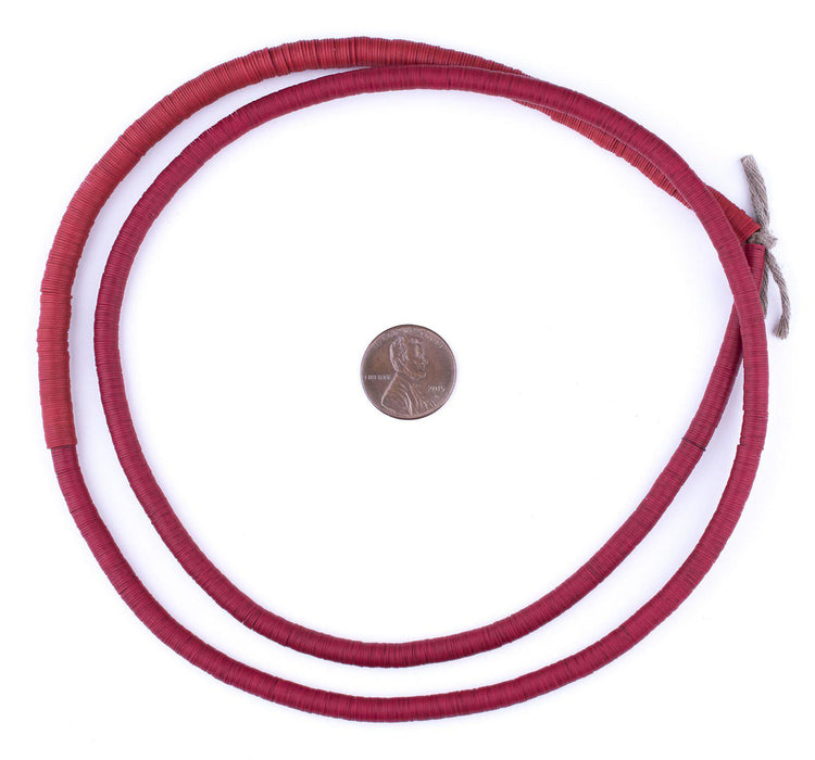 Old Red Vinyl Phono Record Beads (5mm) - The Bead Chest