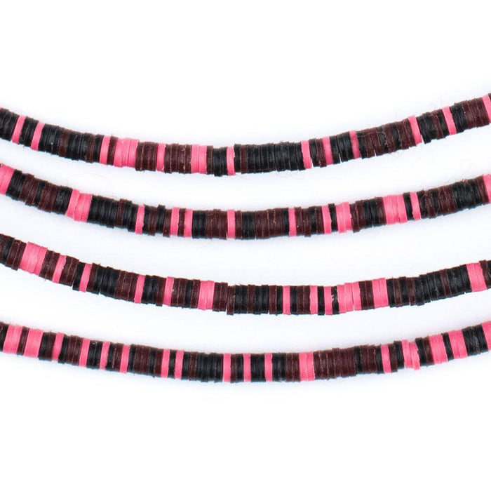 Black & Pink Phono Record Vinyl Beads (3mm) - The Bead Chest