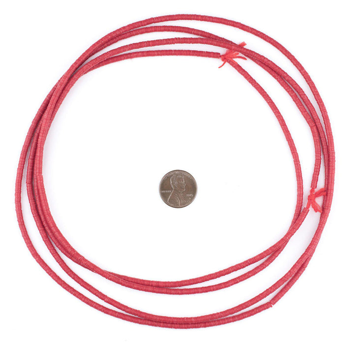 Red Phono Record Vinyl Beads (3mm) - The Bead Chest