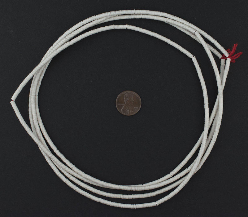 White Phono Record Vinyl Beads (3mm) - The Bead Chest