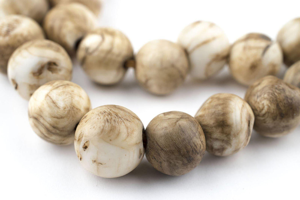 Dark Vintage Spherical Naga Conch Shell Beads (10mm) - The Bead Chest