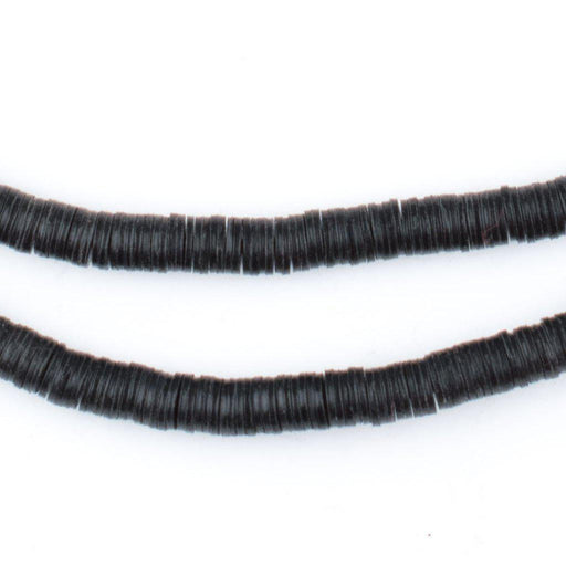 Black Vinyl Phono Record Beads (5mm) - The Bead Chest